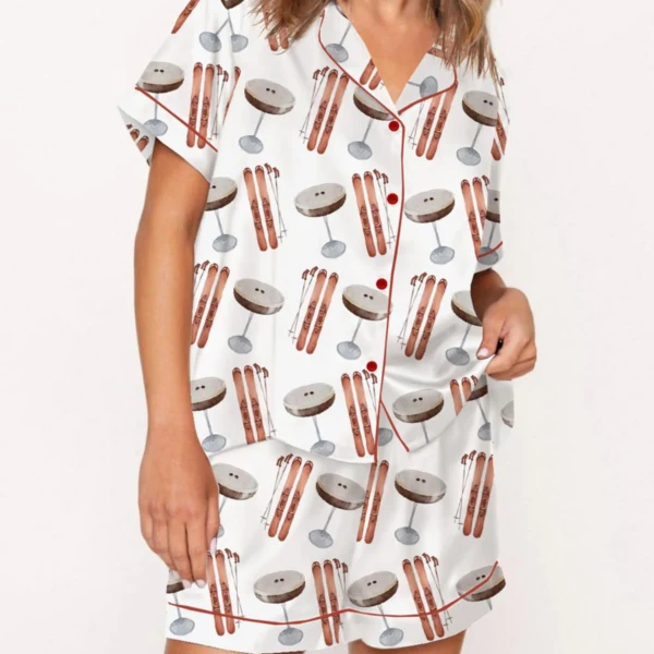 Apres Ski Martini Silk Satin Pajama Set For Women