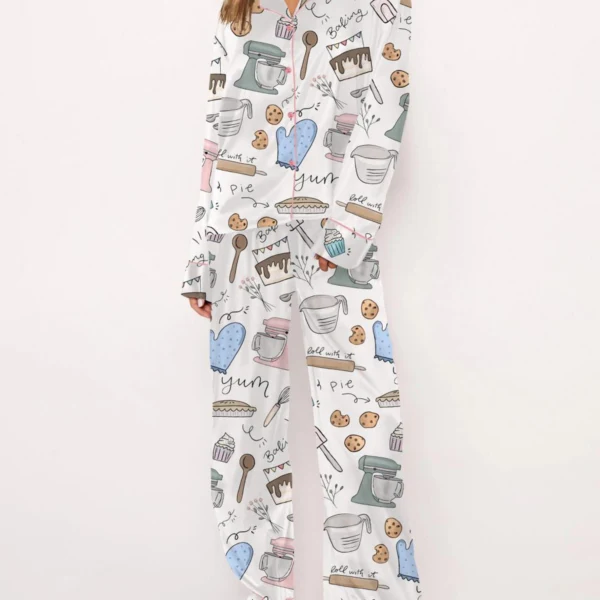 Baking Silk Satin Pajama Set For Women