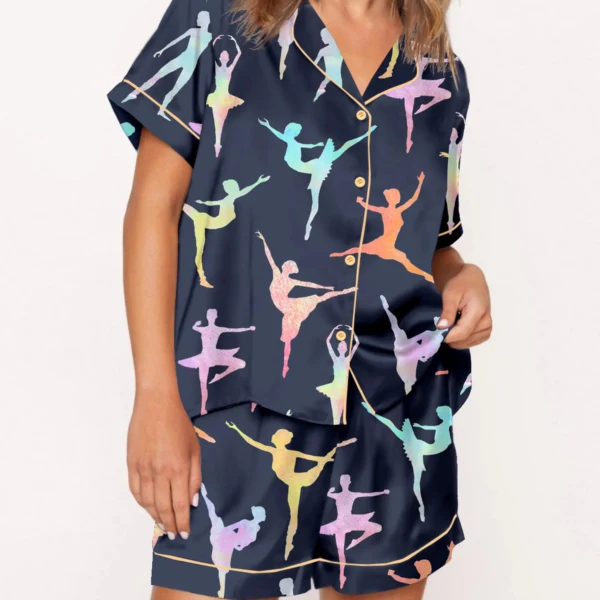 Ballet Dancer Silk Satin Pajama Set For Women