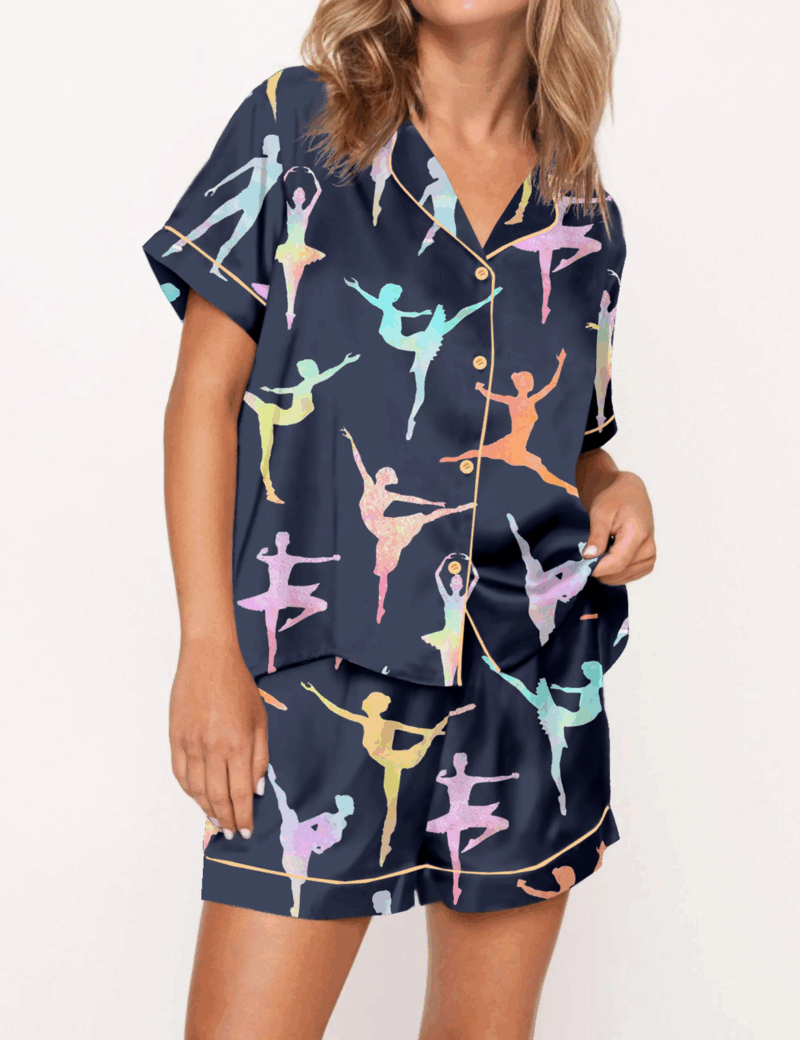 Ballet Dancer Silk Satin Pajama Set For Women