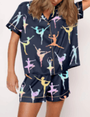 Ballet Dancer Silk Satin Pajama Set For Women