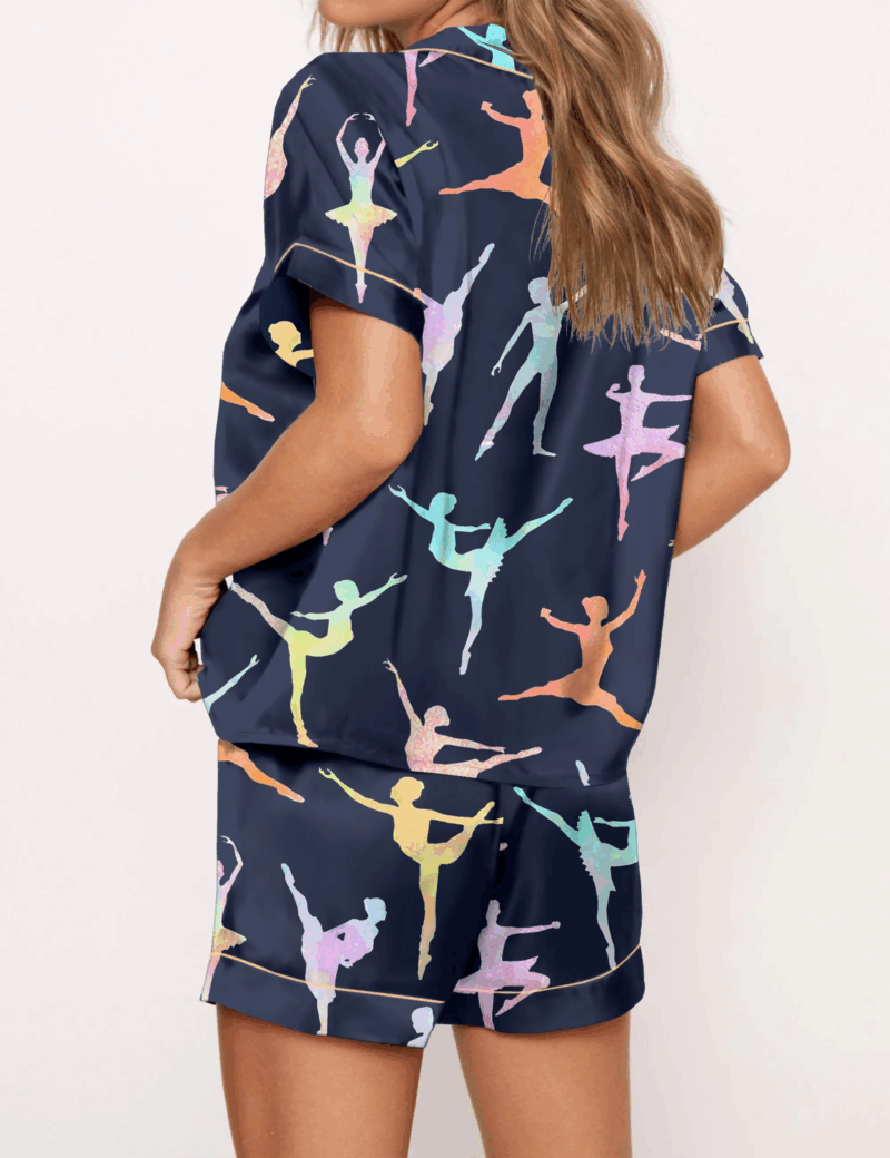 Ballet Dancer Silk Satin Pajama Set For Women