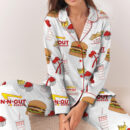 Burger Fast Food Satin Pajamas Set For Women