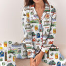 Charleston Travel Silky Satin Pajama Set For Women