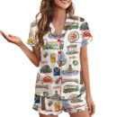 Charleston Travel Silky Satin Pajama Set For Women