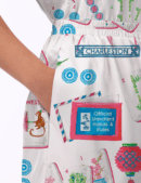 Chinoiserie Mahjong Satin Pajama Set For Women