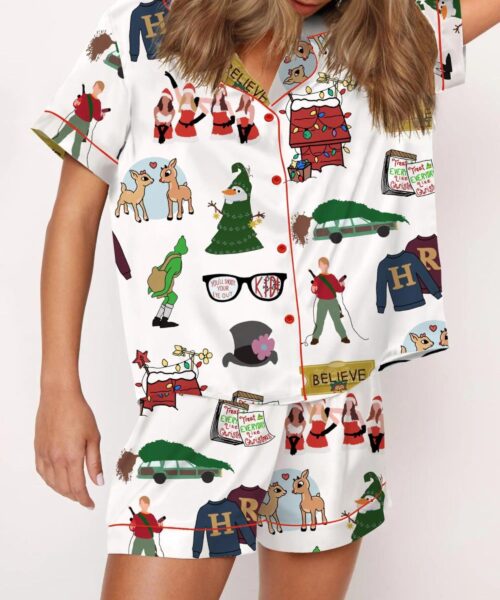 Christmas Classics Silk Satin Pajama Set