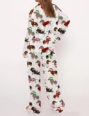 Christmas Dachshund Silk Satin Pajama Set For Women