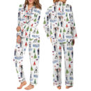 Christmas Love Satin Pajamas Set For Women