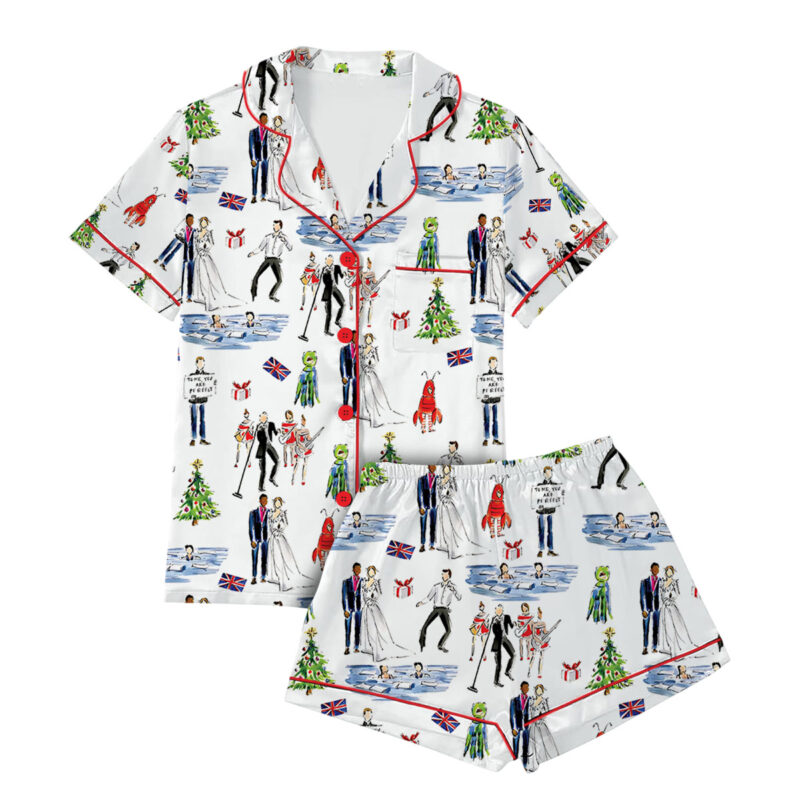 Christmas Love Satin Pajamas Set For Women