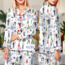 Christmas Love Satin Pajamas Set For Women