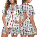 Christmas Love Satin Pajamas Set For Women