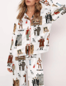 Christmas Movie Silky Satin Pajama Set For Women