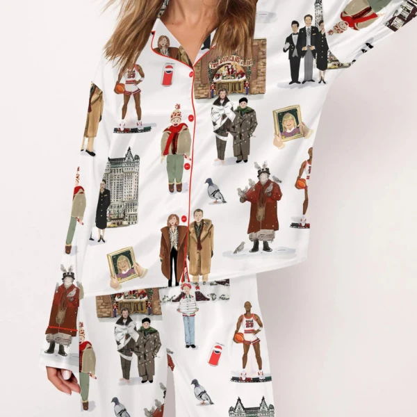 Christmas Movie Silky Satin Pajama Set For Women