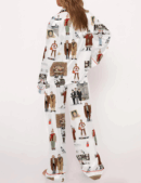 Christmas Movie Silky Satin Pajama Set For Women