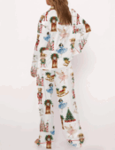 Christmas Nutcracker Ballet Silk Satin Pajama Set For Women