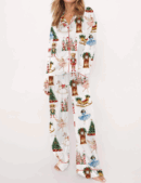 Christmas Nutcracker Ballet Silk Satin Pajama Set For Women
