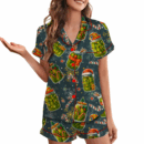 Christmas Pickle Satin Pajamas Set For Women