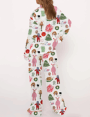 Christmas Story Silk Satin Pajama Set For Women