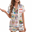 Ciao Italia Travel Satin Pajamas Set For Women