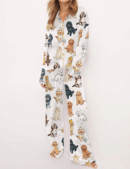 Cockapoo Dog Silky Satin Pajama Set For Women