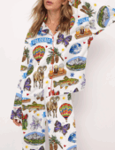 Colorado State Travel Silk Satin Pajama Set For Women