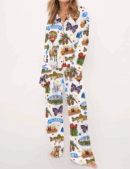 Colorado State Travel Silk Satin Pajama Set For Women