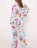 Colorful Cowgirl Silk Satin Pajama Set For Women