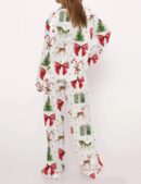 Coquette Christmas Holiday Silk Satin Pajama Set