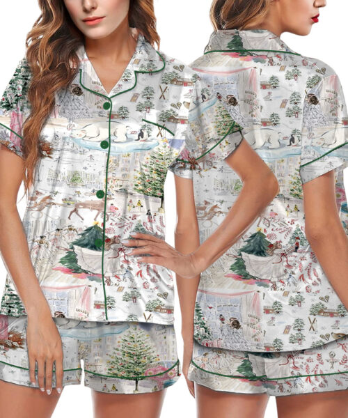 Coquette Christmas Satin Pajamas Set For Women