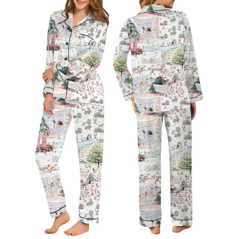 Coquette Christmas Satin Pajamas Set For Women