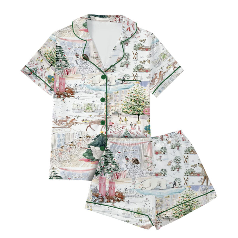 Coquette Christmas Satin Pajamas Set For Women