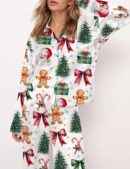 Coquette Christmas Silk Satin Pajama Set