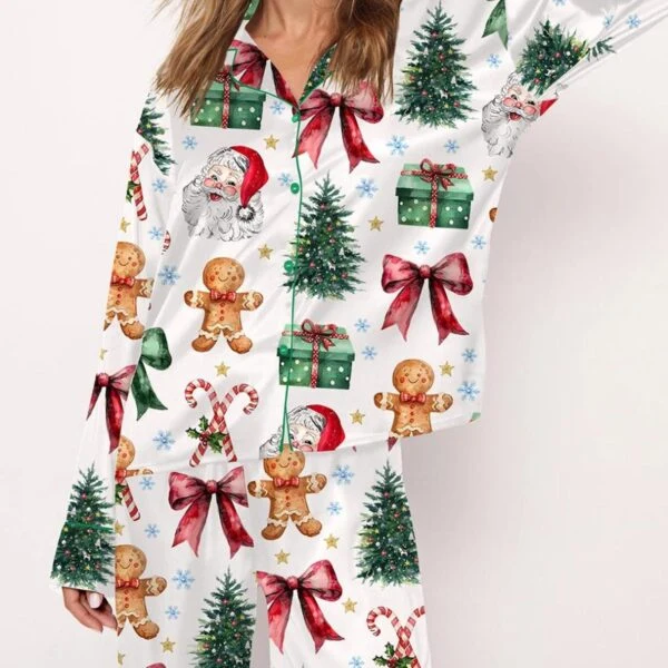 Coquette Christmas Silk Satin Pajama Set