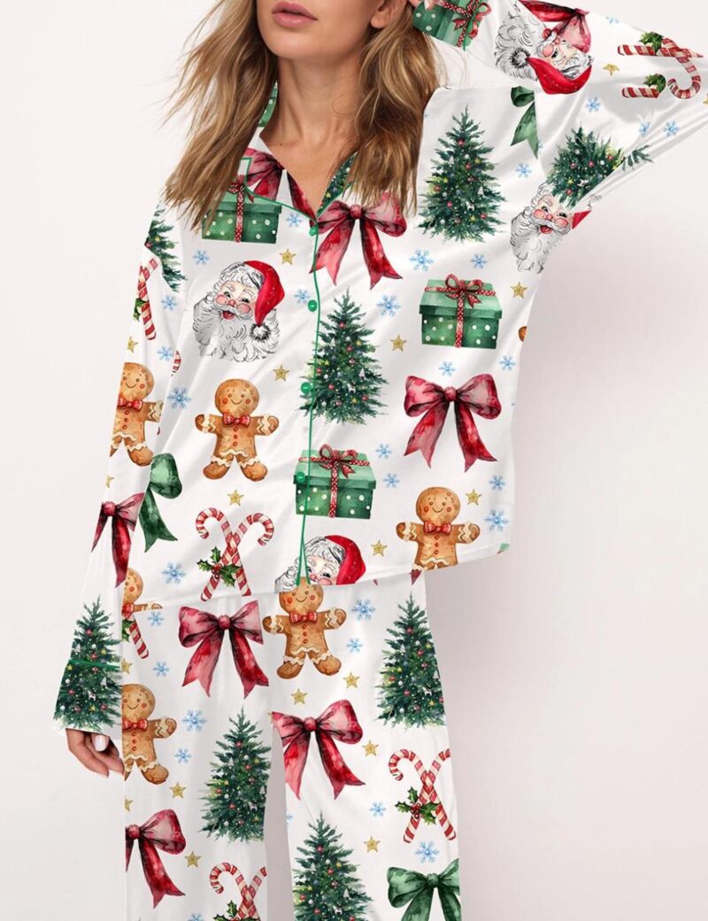 Coquette Christmas Silk Satin Pajama Set
