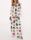 Coquette Christmas Silk Satin Pajama Set