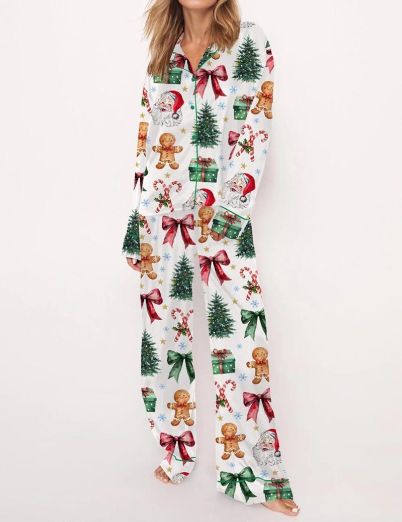 Coquette Christmas Silk Satin Pajama Set