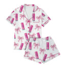 Coquette Energy Drinks Satin Pajama Set For Women