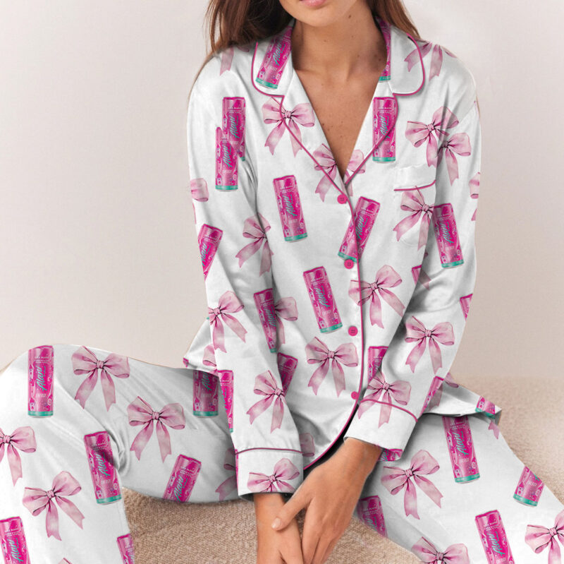 Coquette Energy Drinks Satin Pajama Set For Women