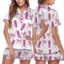 Coquette Energy Drinks Satin Pajama Set For Women