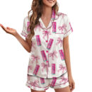 Coquette Energy Drinks Satin Pajama Set For Women