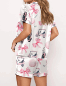 Coquette Golf Silk Satin Pajama Set For Women