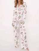 Coquette Pickleball Silk Satin Pajama Set For Women