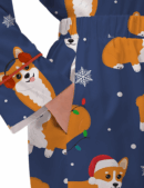 Corgi Dog Christmas Silky Satin Pajama Set For Women