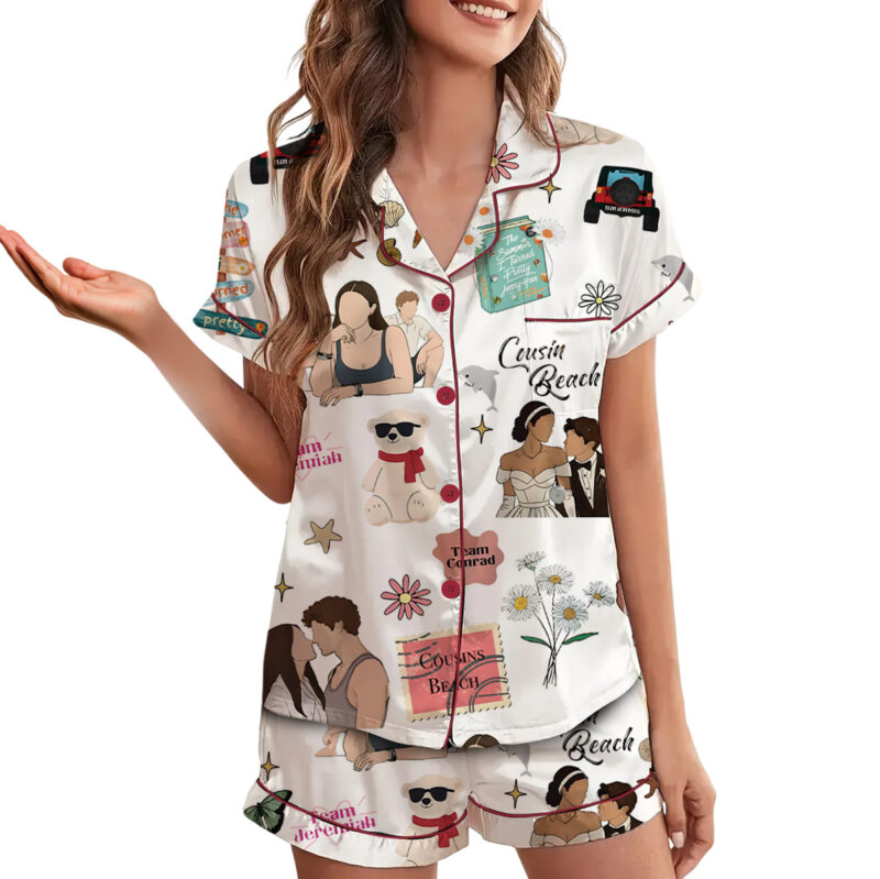 Cousin Beach Satin Pajamas Set For Women