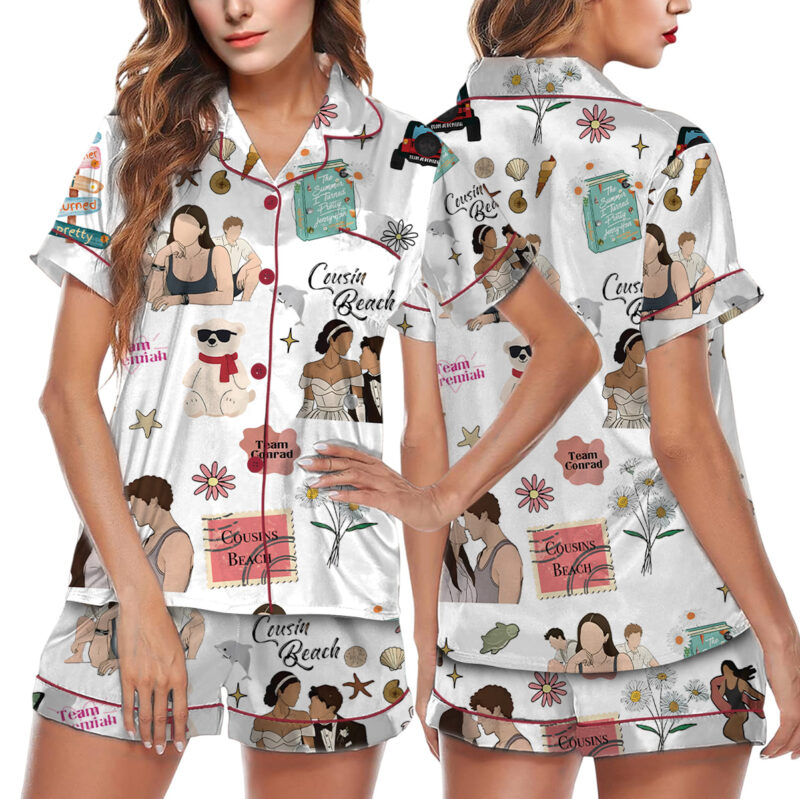Cousin Beach Satin Pajamas Set For Women