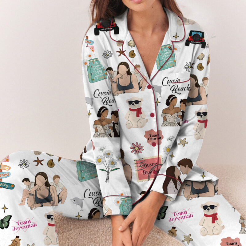 Cousin Beach Satin Pajamas Set For Women