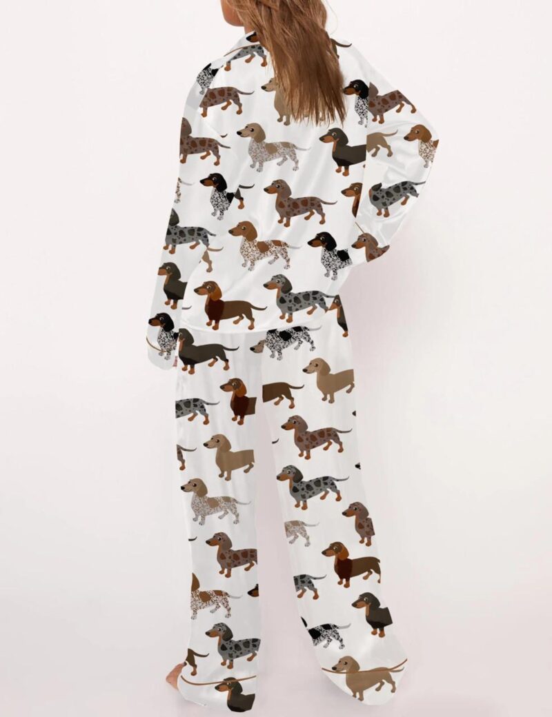 Dapple Dachshund Silk Satin Pajama Set For Women