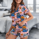Kpop Pumpkin Halloween Satin Pajamas Set