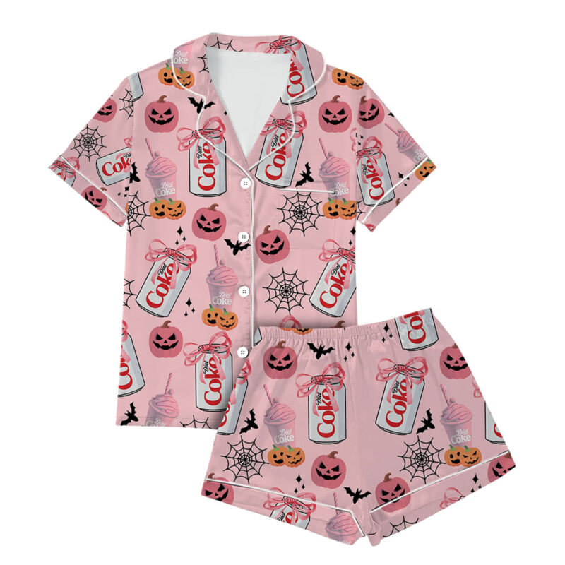 Diet Pumpkin Halloween Satin Pajamas Set For Women